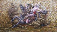 Caught In A Sandstorm - Acrylics Mixed Media - By Giorgi Arutinov, Surrealism Fantasy Mixed Media Artist