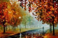 Foggy Autumn  Oil Painting On Canvas - Oil Paintings - By Leonid Afremov, Fine Art Painting Artist