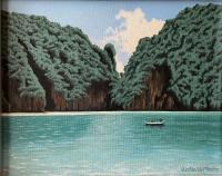 Sea And Mountains - Phi Phi Leh Isle Thailand - Acrylic On Canvas