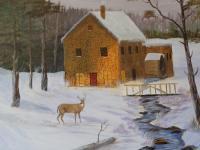 Country Mill - Acrylic Paintings - By Sam Mcilwain, Realism Painting Artist