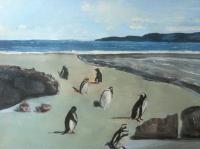 Penguins - Colors Paintings - By Louis Loo, Impressionism Painting Artist