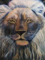 Lion - Print On Canvas Paintings - By Monique And Nate Dunson, Animal Painting Artist