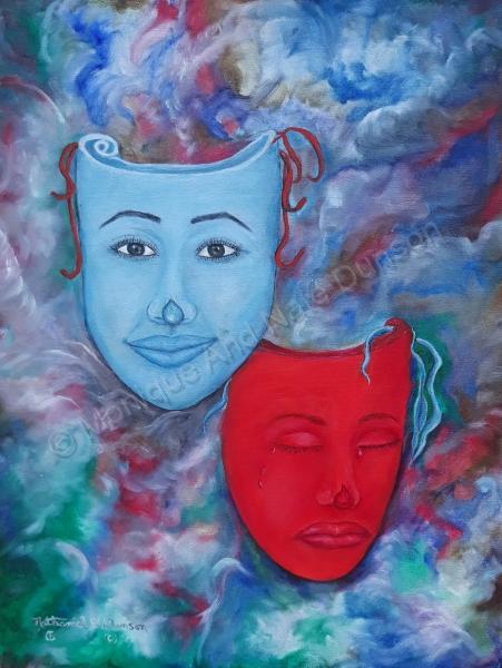 Art By Nathaniel B Dunson - The Masks - Oil On Canvas