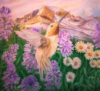 Hummingbird Jewel Of The Rockies - Colored Pencil Drawings - By Deidra Smith, Realism Drawing Artist