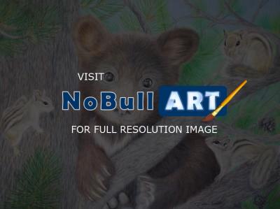 Smile Moment - Bear Cub Surprise - Colored Pencil