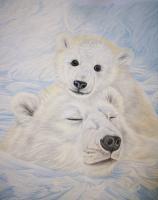 Big Bear Hugs - Colored Pencil Drawings - By Deidra Smith, Realism Drawing Artist