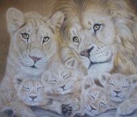 Family Moment - Heart Of The Pride - Colored Pencil