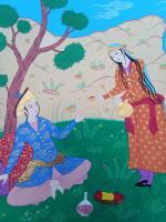 Once Upon A Time In Esfahan - Gouache And Goldsheet Paintings - By Aynaz Najafi, Miniature Painting Artist