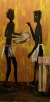 Sold - Oil Acrylic On Canvas Paintings - By Ka Kapelas, Stone Age Painting Artist
