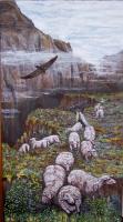 Wildlife - Sheep In The Mountains - Acrylics On Wood