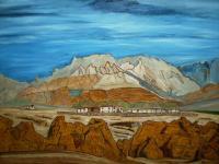 Peace Having With Mountain - Oil On Canvas Paintings - By Barun Hazra, Painting Painting Artist