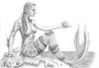 Mermaid - Graphite Pencil Drawings - By Nathan Mcnee, Semi Realism Drawing Artist