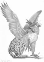Gryphon - Graphite Pencil Drawings - By Nathan Mcnee, Semi Realism Drawing Artist