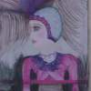 Lady Waiting - Mixed Media Mixed Media - By Granpop Granny Marsay, Folk Art Mixed Media Artist