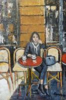 Waiting For You - Oil On Canvas Paintings - By Maria Karalyos, Impressionism Painting Artist