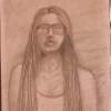 In His Glasses - Graphite Drawings - By Corrine Parry, Realism Drawing Artist