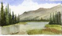 Glacier Park - Watercolor Paintings - By Madelaine Boothby, Realism Painting Artist