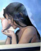 2014 - She Hears The Sea In Her Bathtub - Acrylic On Gallery Canvas