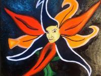 Face In The Flower - Oil Painting On Canvas Paintings - By Nova B, Nova B Creation Painting Artist