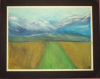 A View Of A Mountain In The Country - Watercolors Paintings - By Mark Luther, Representational Painting Artist